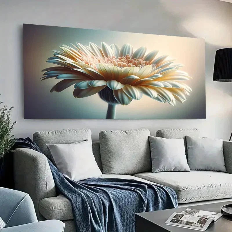 Daisy Flower Realistic Lands Wall Art Canvas Office Home Room Framed 120x60cm