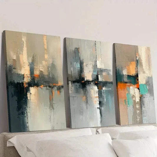 3pcs Minimalist Urban Cityscape Landscape Wall Art Set Canvas Framed 40x60cm - High Quality Print 100% Australian Made Wall Canvas Ready to Hang