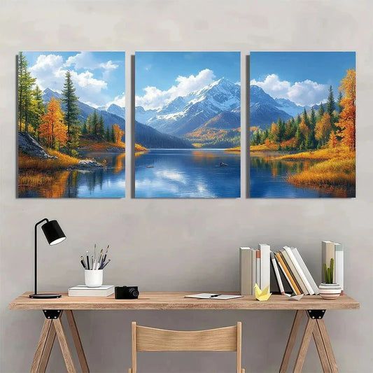 3pcs Scenic Blue Sky White Clouds Summer Metal Print Ready to Hang Art