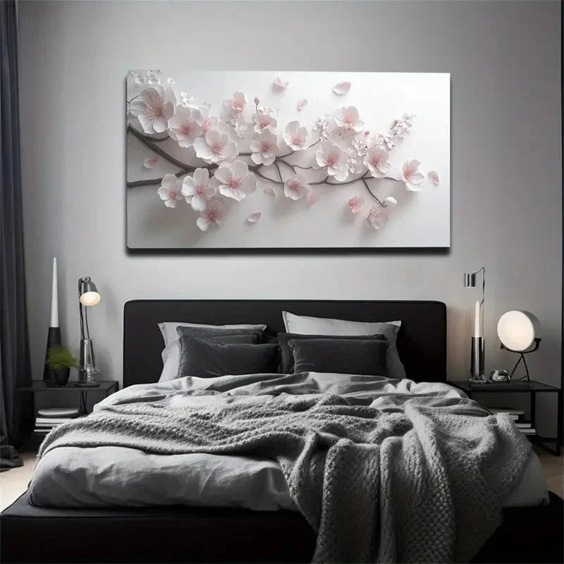 Minimalist Modern Floral Wall Art canvas office home room framed 120x60cm