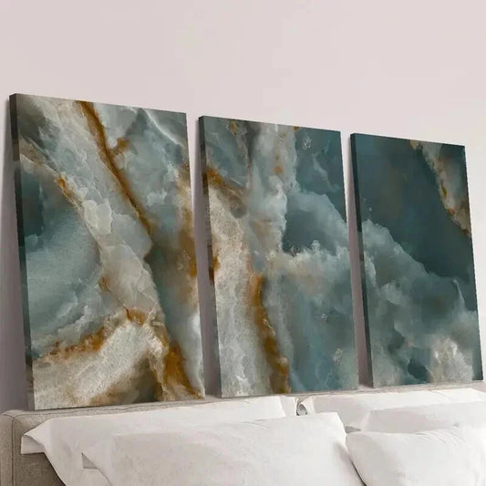 3pcs Light Luxury Style Gilding Decoration Wall Art Set Canvas Framed 40x60cm - High Quality Print 100% Australian Made Wall Canvas Ready to Hang