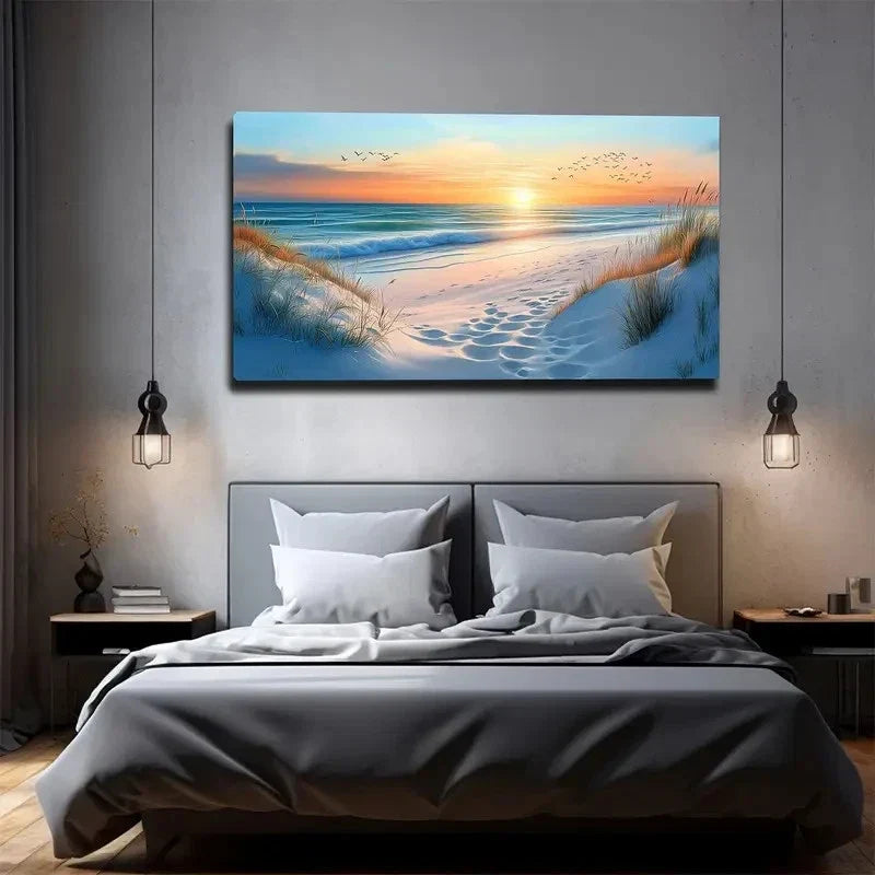 Depicting Seabirds Returning Wall Art canvas office home room framed 120x60cm