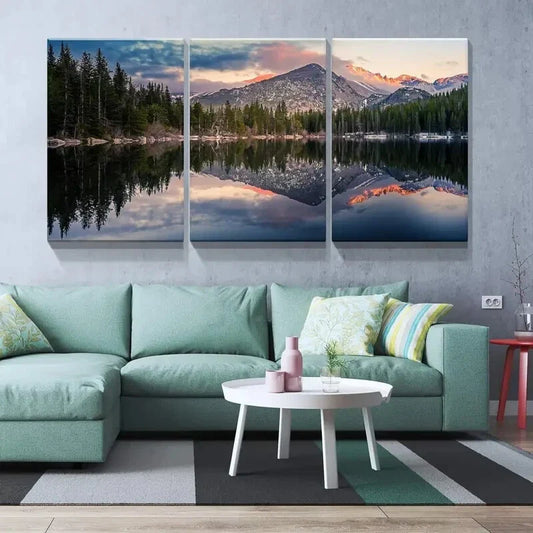 3pcs Flat Space Adventure Marble Metal Print Ready to Hang Art