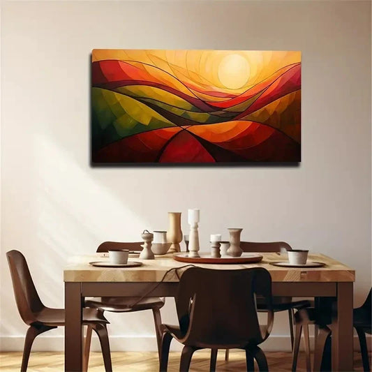 Sunrise Curve Mountain Color Wall Art Canvas Office Home Room Framed 120x60cm