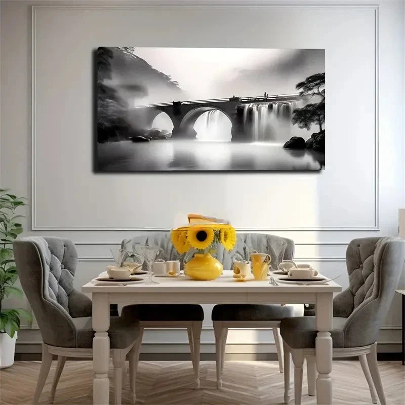 Shock Arch Bridge Wall Art Canvas Office Home Room Framed 80x45cm