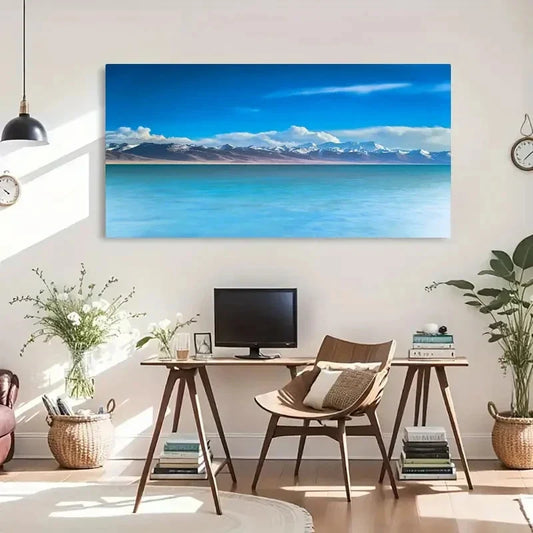 Seaside Mountain Landscape Wall Art Canvas Office Home Room Framed 120x60cm