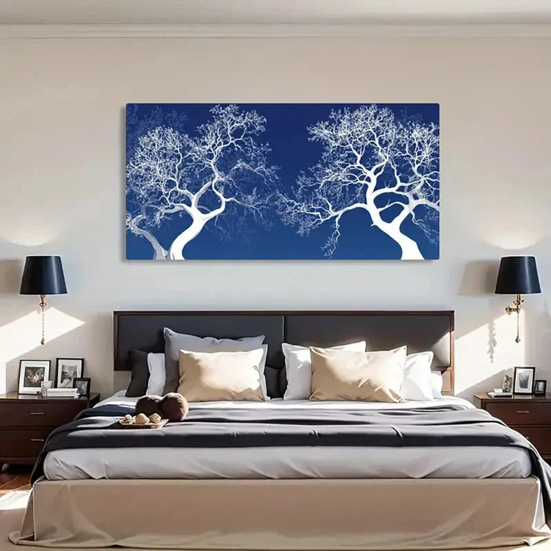 Nature Design Minimalist Branch Wall Art Canvas Office Home Room Framed 80x45cm