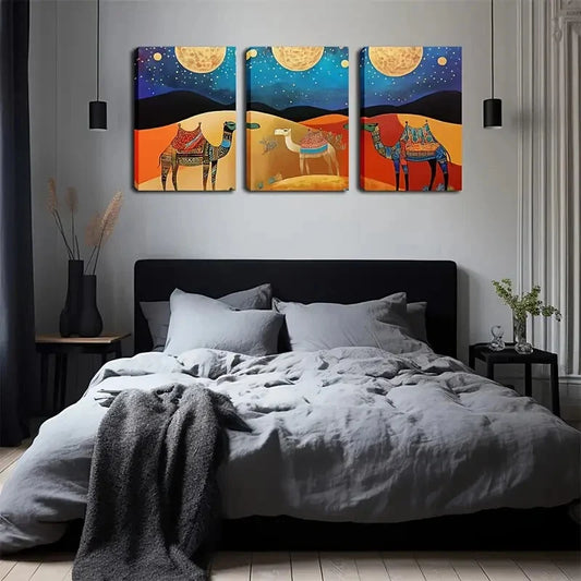 3pcs Rustic Coastal Theme, Solid Pattern Wall Art Set Canvas Framed 40x60cm - High Quality Print 100% Australian Made Wall Canvas Ready to Hang