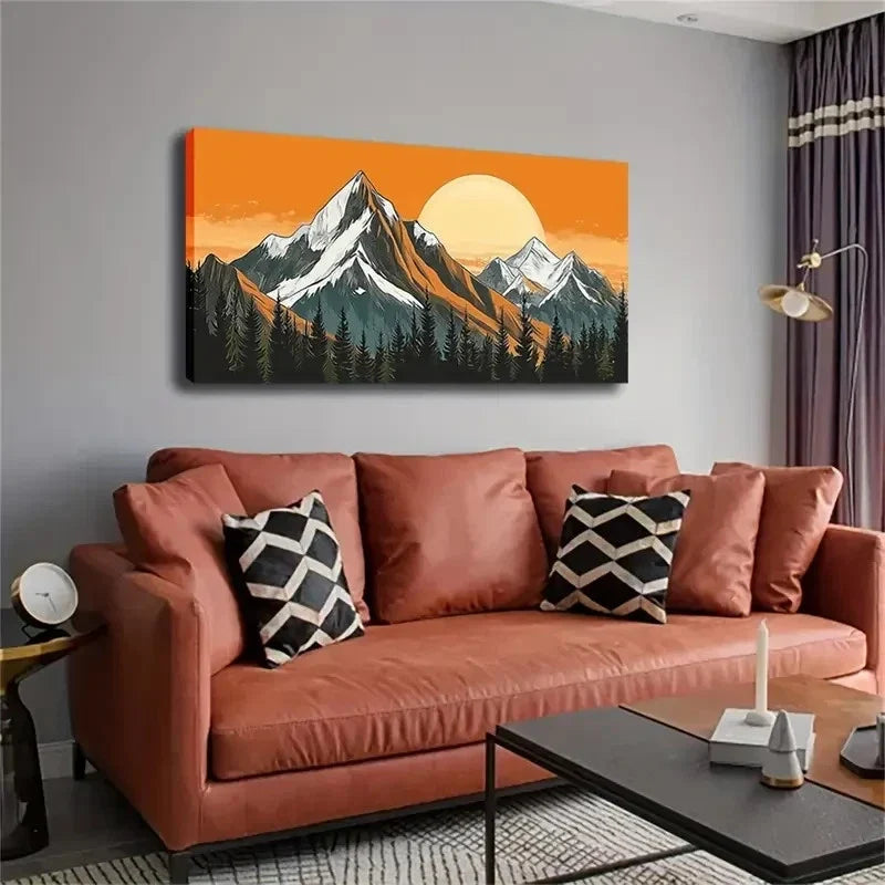 Some Snow-Covered Peaks Wall Art Canvas Office Home Room Framed 120x60cm