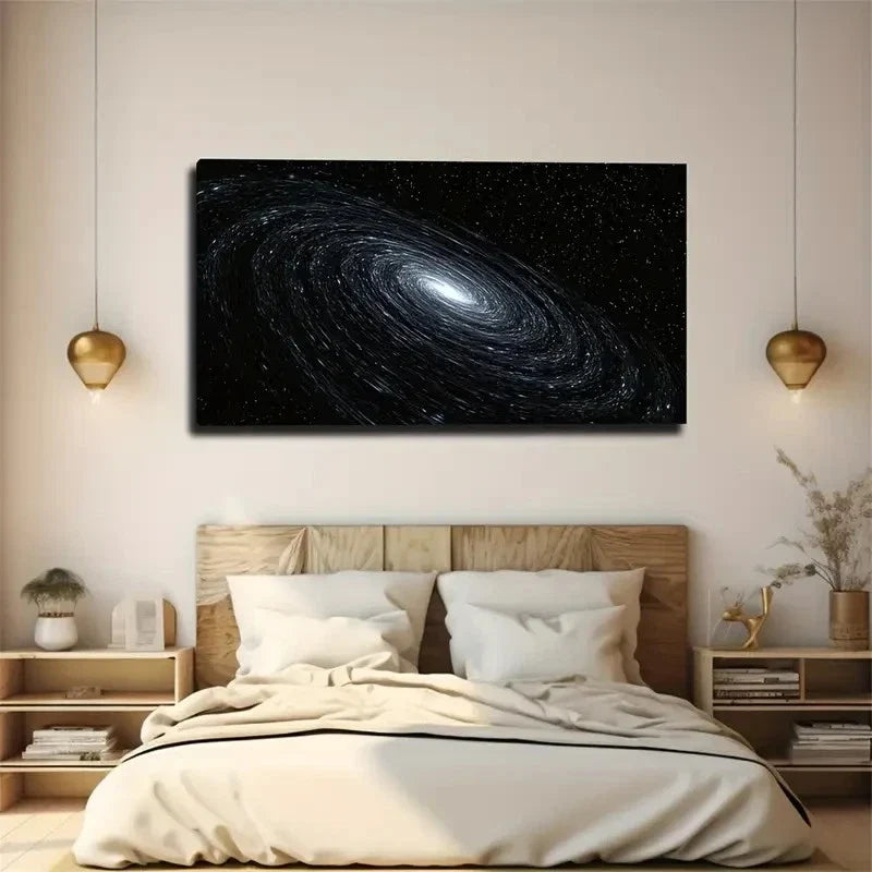 Unique Galaxy Space Happy Wall Art Canvas Office Home Room Framed 120x60cm