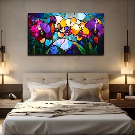 Orchid Through Little Colorful Wall Art Canvas Office Home Room Framed 120x60cm