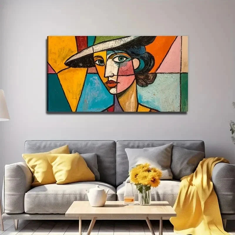 Modern Bohemian Woman Wall Art Canvas Office Home Room Framed 80x45cm