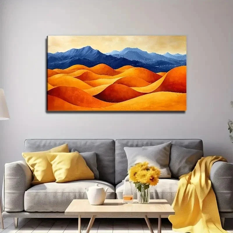 Desert Scene Suitable Wall Art Canvas Office Home Room Framed 80x45cm