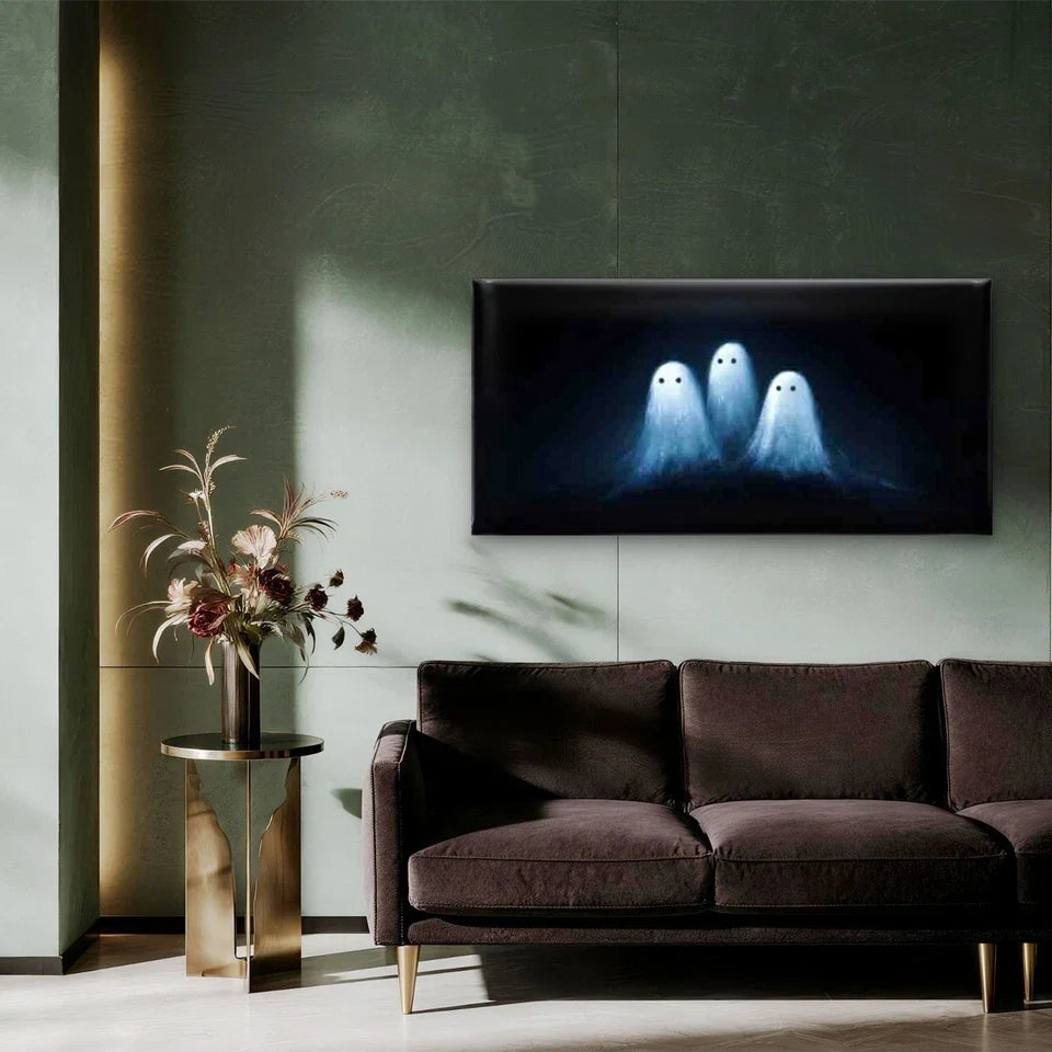 Glowing Ghosts with Glowing Ink Wall Art Canvas Office Home Room Framed 120x60cm