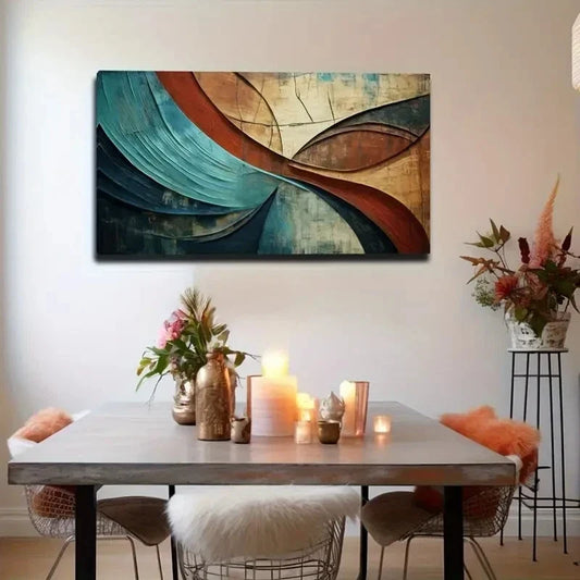 Abstract Graphics A River Wall Art Canvas Office Home Room Framed 120x60cm