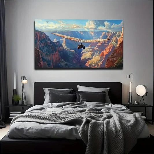 Clear Sky Glider Cinema Wall Art Canvas Office Home Room Framed 120x60cm