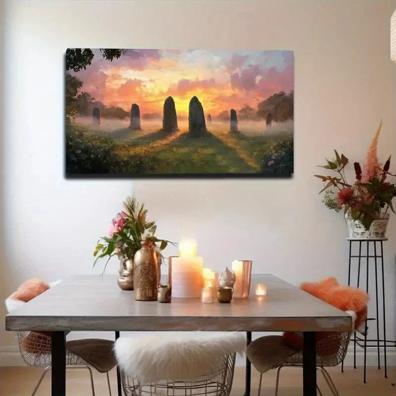 Mystical Landscape Vibrant Wall Art canvas office home room framed 120x60cm