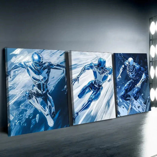 3pcs Ice Shelf Snow Dark Hero Real Perfect Wall Art Set Canvas Framed 40x60cm - High Quality Print 100% Australian Made Wall Canvas Ready to Hang