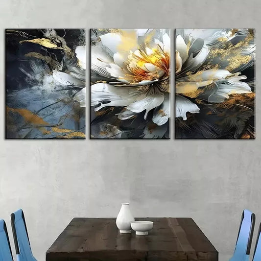 3pcs Aesthetic Abstract Floral Landscape Wall Art Set Canvas Framed 40x60cm - High Quality Print 100% Australian Made Wall Canvas Ready to Hang