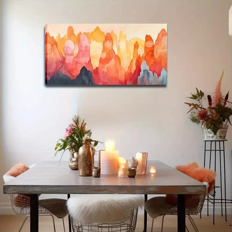 Colorful Mountain Landscape Wall Art Canvas Office Home Room Framed 120x60cm