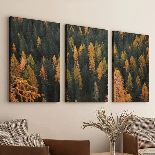 3pcs Autumn Pine Forest Colorado Scenery Wall Art Set Canvas Framed 40x60cm - High Quality Print 100% Australian Made Wall Canvas Ready to Hang