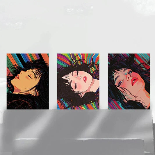 3pcs Abstract Female Beautiful and Unique Metal Print Ready to Hang Art