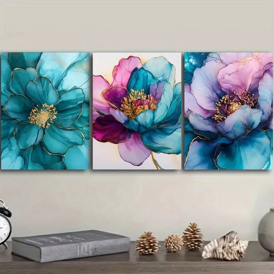 3pcs African Mask Art Deco Canvas Floral Wall Art Set Canvas Framed 40x60cm - High Quality Print 100% Australian Made Wall Canvas Ready to Hang