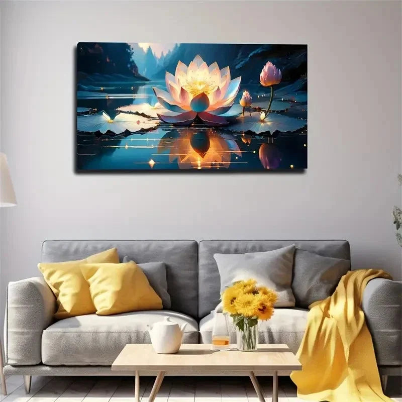Vibrant Pink Orange Design Wall Art Canvas Office Home Room Framed 80x45cm
