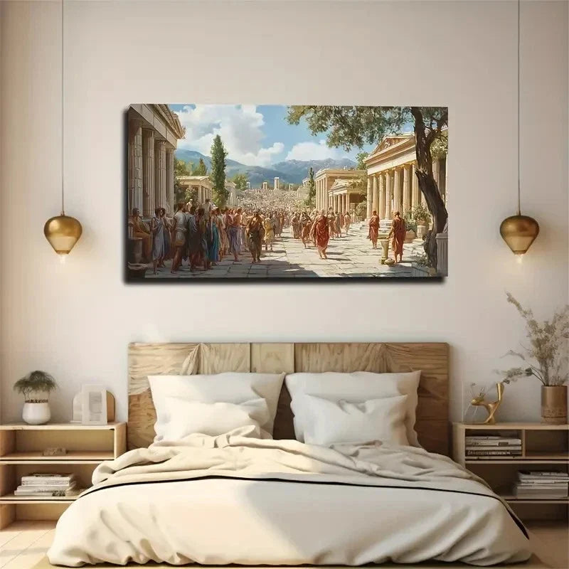 Religious Holy Sites Pilgrims Wall Art Canvas Office Home Room Framed 120x60cm