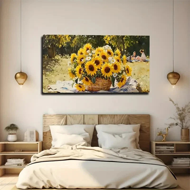 Chrysanthemum Blooming Wall Art Canvas Office Home Room Framed 120x60cm