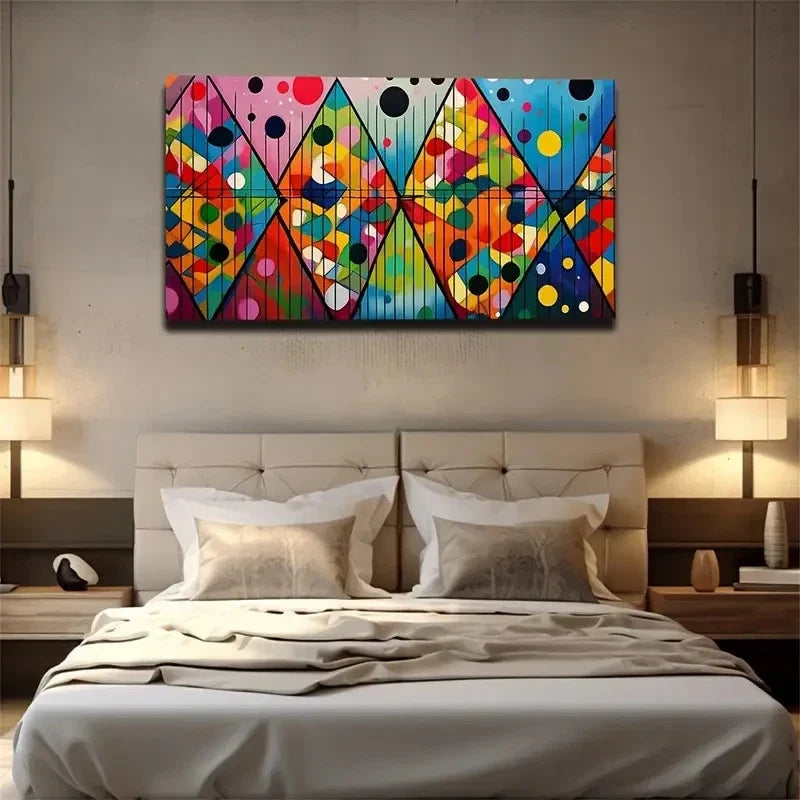 Modern Abstract Color Block Wall Art Canvas Office Home Room Framed 120x60cm