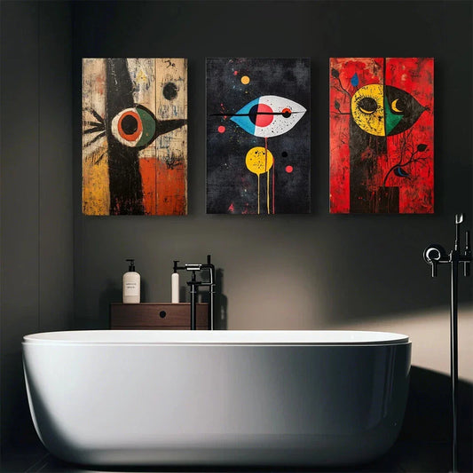 3pcs Modern Geometric Shapes Luxury Metal Print Ready to Hang Art