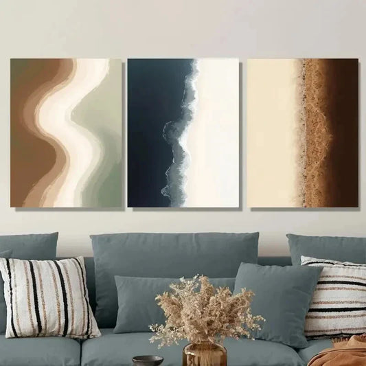 3pcs Abstract Modern Elegant Classic Wall Art Set Canvas Framed 40x60cm - High Quality Print 100% Australian Made Wall Canvas Ready to Hang
