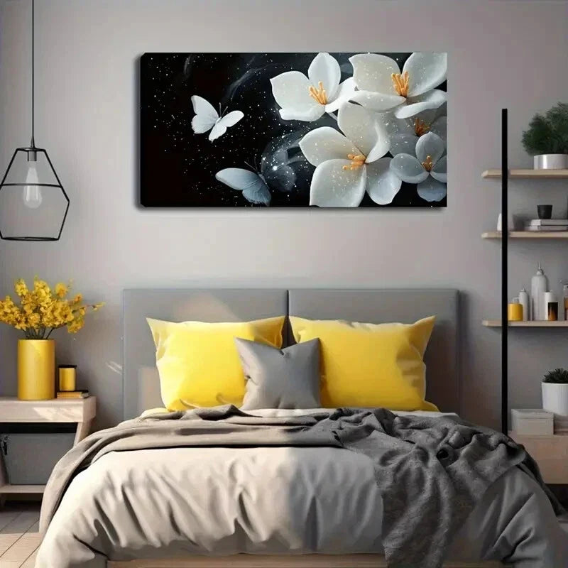 Modern Minimalist Décor White Wall Art Canvas Office Home Room Framed 120x60cm