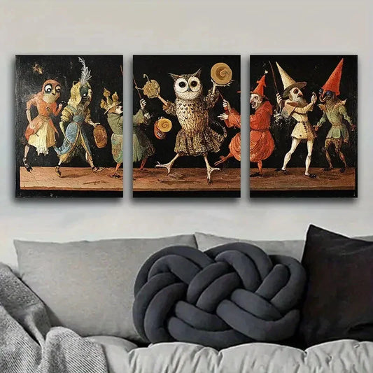 3pcs In the workshop Art Painting Metal Print Ready to Hang Art