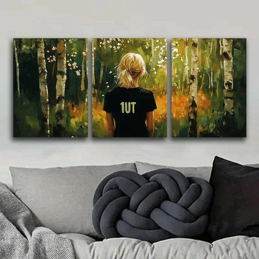 3pcs Featuring a Spring Forest Theme Metal Print Ready to Hang Art