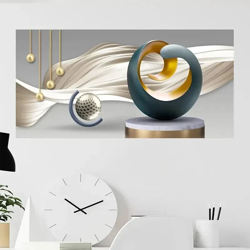 Modern Abstract Rings Wall Art wall canvas office home room framed 120x60cm