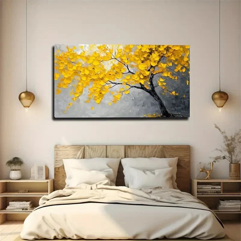 Elegant Black & Gray Branch Wall Art Canvas Office Home Room Framed 120x60cm