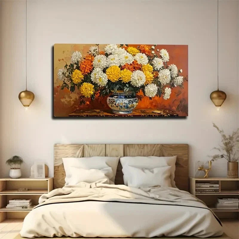 Vibrant Sunflowers Vase Wall Art Canvas Office Home Room Framed 120x60cm