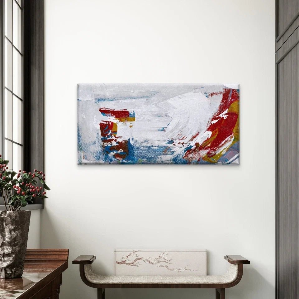 Abstract Expressionist Brushstrokes Wall Art Canvas Office Home Framed 120x60cm