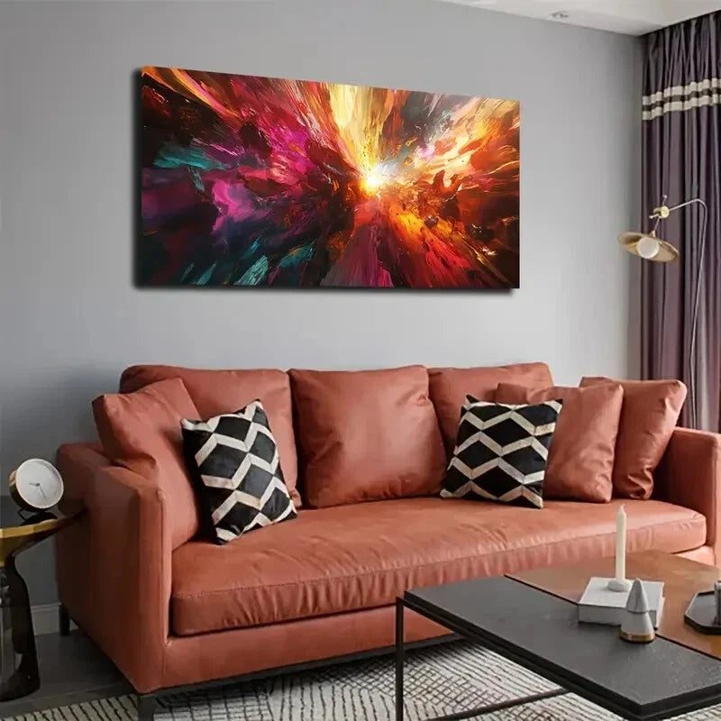 The Colors Burst Out Explosion Wall Art Canvas Office Home Room Framed 120x60cm