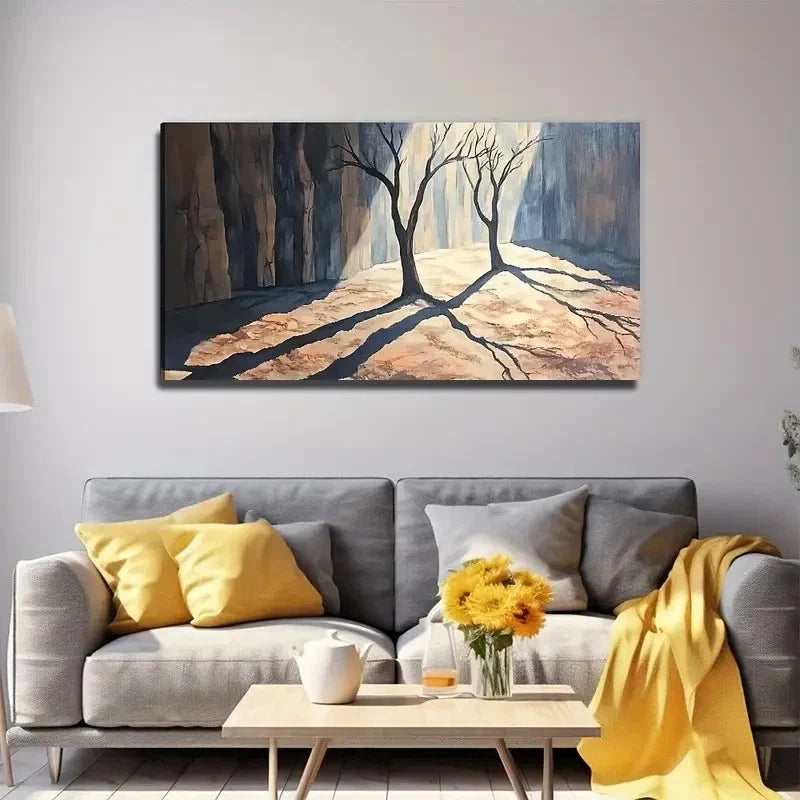 Abstract Branches Perfect Wall Art Canvas Office Home Room Framed 80x45cm