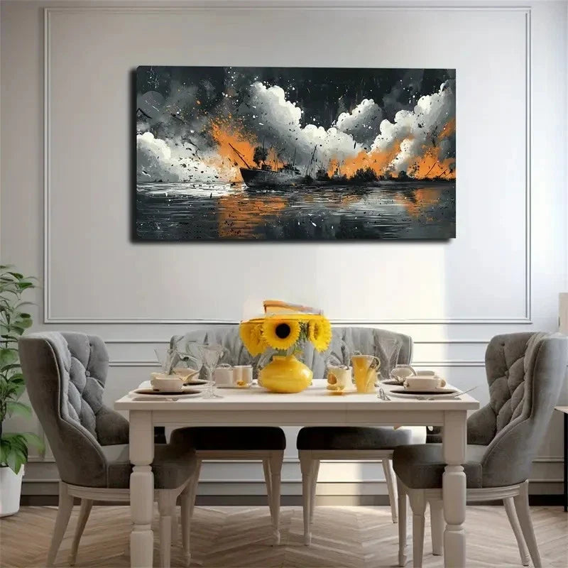 A Highly Visually Striking Wall Art Canvas Office Home Room Framed 120x60cm