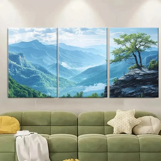 3pcs Blue Ridge Mountain Blue Ridge Mountains Metal Print Ready to Hang Art