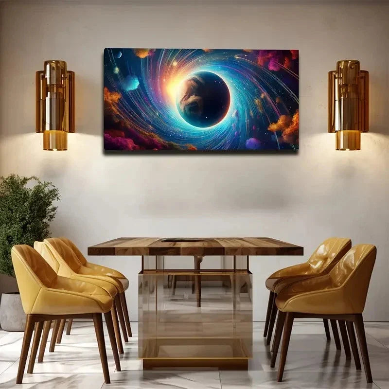 Cosmic Landscape Wall Art Canvas Office Home Room Framed 120x60cm