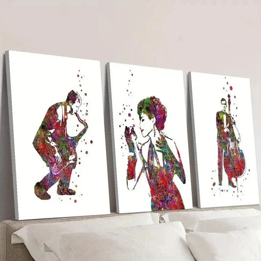 3pcs Modern Jazz Red Bubble Design Wall Art Set Canvas Framed 40x60cm - High Quality Print 100% Australian Made Wall Canvas Ready to Hang