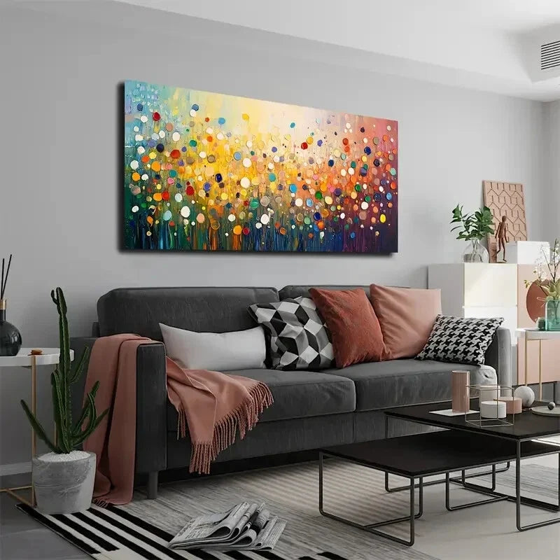 Filled with Colorful Dots Wall Art Canvas Office Home Room Framed 120x60cm