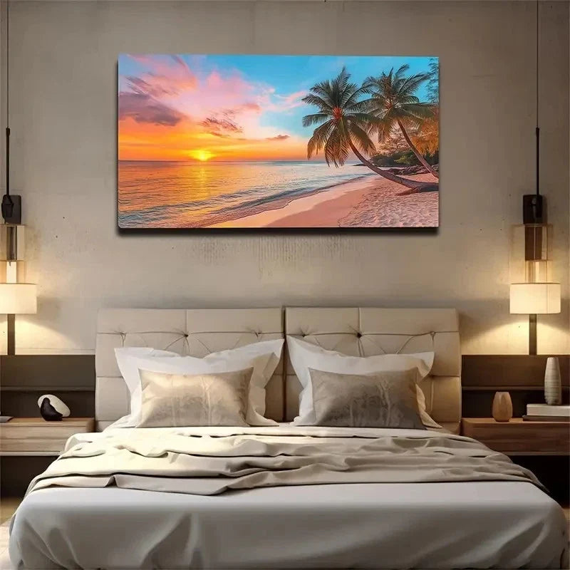 Summer Evening Deep Blue Sky Wall Art Canvas Office Home Room Framed 120x60cm