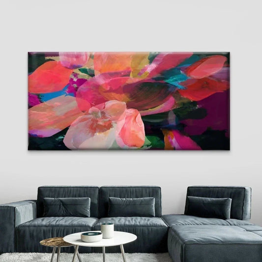 Modern Abstract Floral Wall Art Canvas Office Home Room Framed 80x45cm