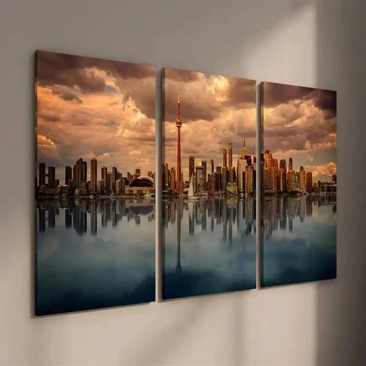 3pcs Canadian City Architecture Landscape Wall Art Set Canvas Framed 40x60cm - High Quality Print 100% Australian Made Wall Canvas Ready to Hang